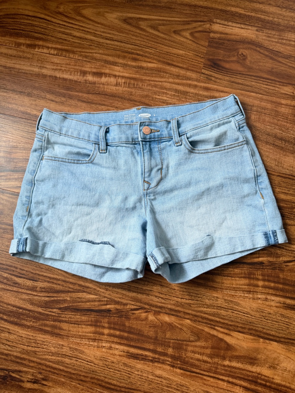 Old Navy Light Wash Denim Roll-Hem Shorts